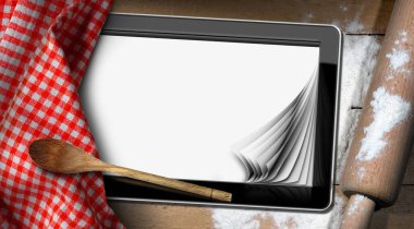 Tablet bilgisayarda bir fırın arka plan