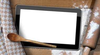 Tablet bilgisayarda bir fırın arka plan