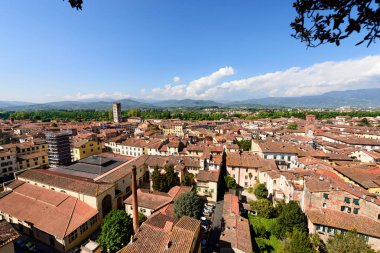 Lucca - Toskana İtalya havadan görünümü