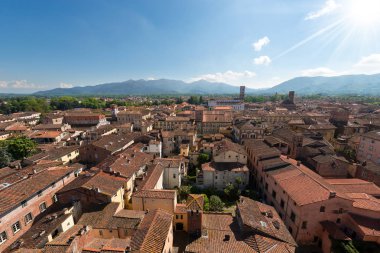 Lucca - Toskana İtalya havadan görünümü