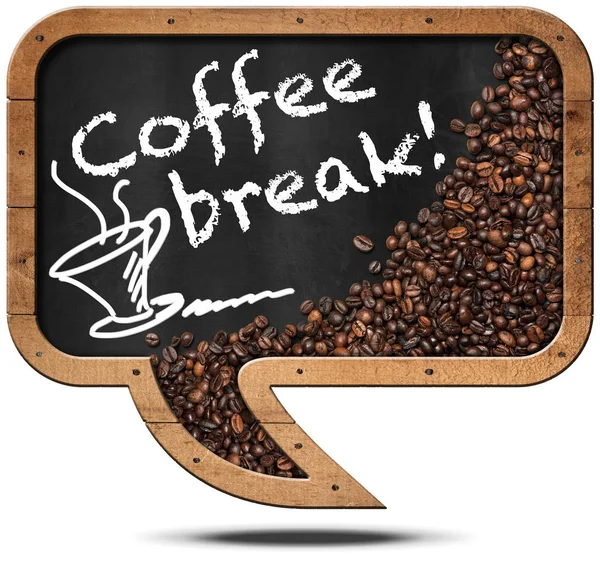 Coffee Break - schoolbord met koffiebonen — Stockfoto