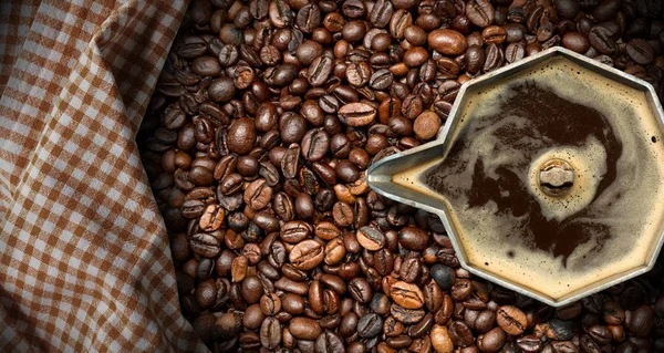 Italian Coffee Maker with Coffee Beans