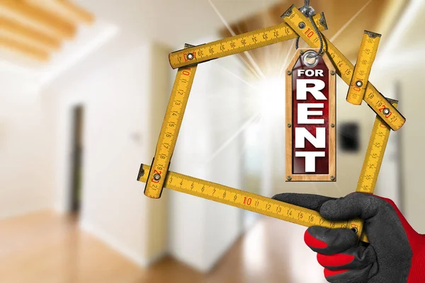 Appartement te huur - hout Meter Tool — Stockfoto