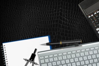 Ofis Resepsiyon üstten görünüm - siyah deri