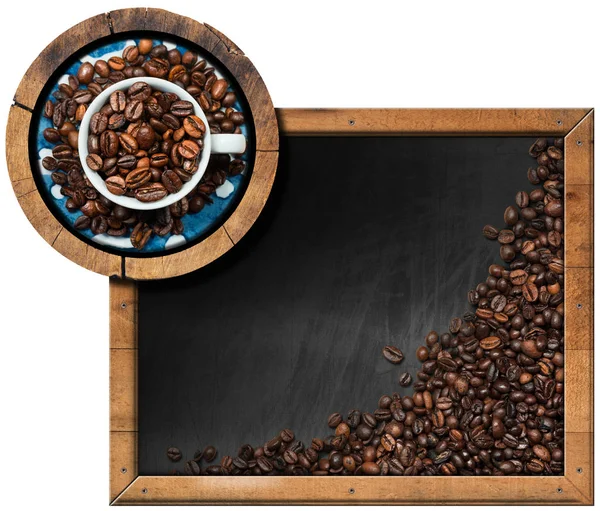Дошці з кавових зерен і копію простір — стокове фото