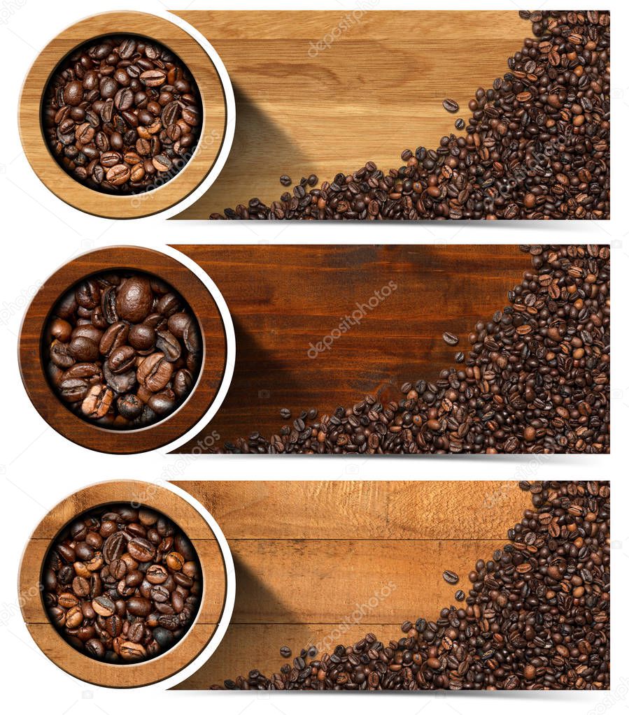 Banners with Roasted Coffee Beans
