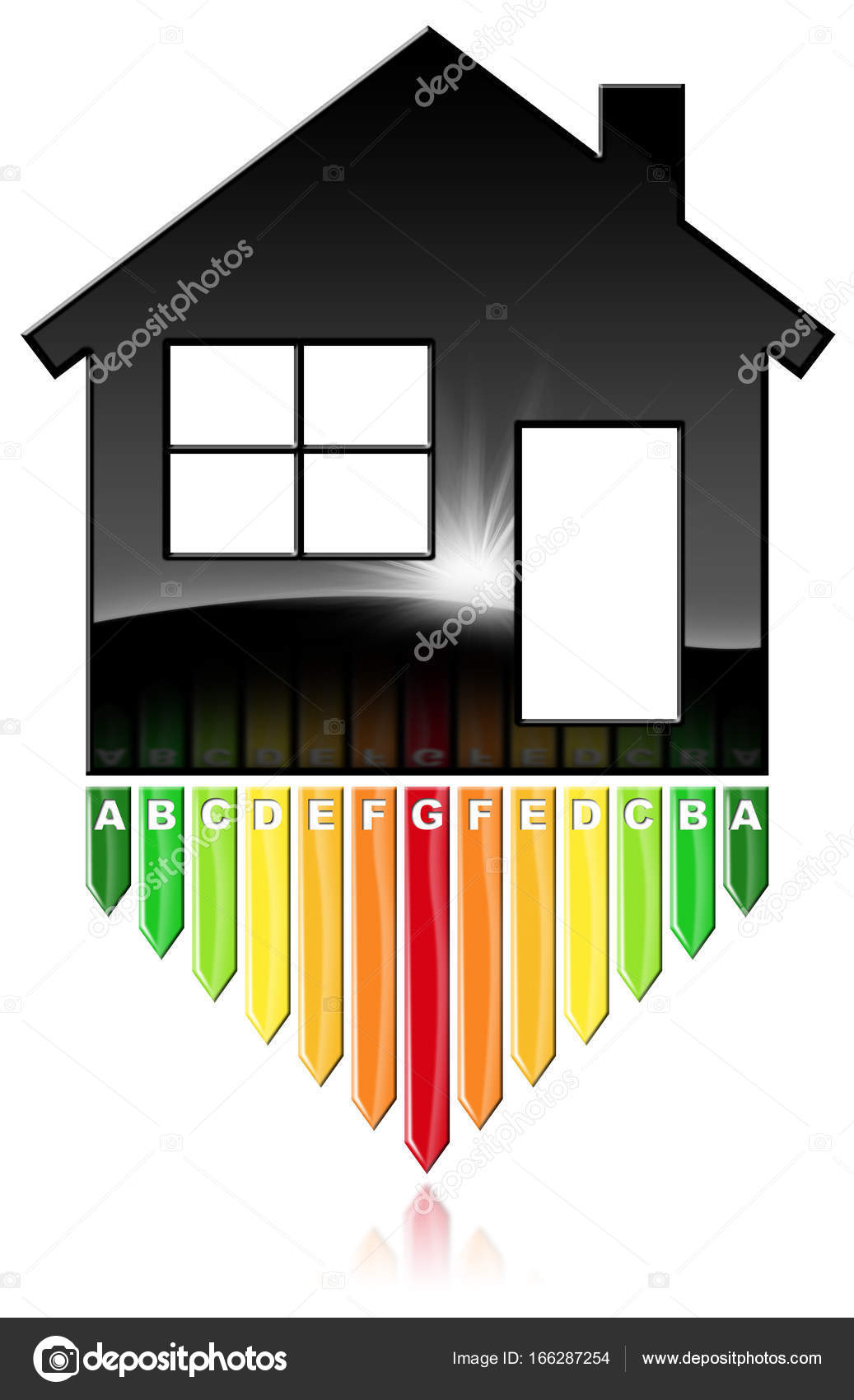 Efficienza energetica simbolo a forma di casa — foto stock ... Efficienza energetica casa