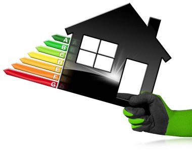 Enerji verimliliği - ev şeklinde sembolü