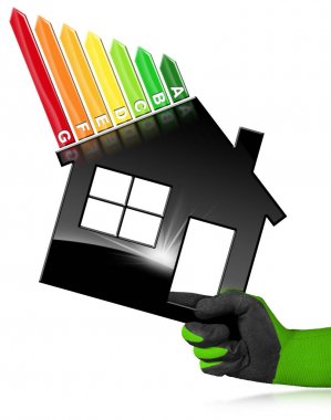 Enerji verimliliği - ev şeklinde sembolü