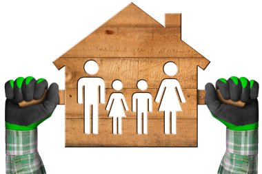 Bir aile ile ahşap Model ev