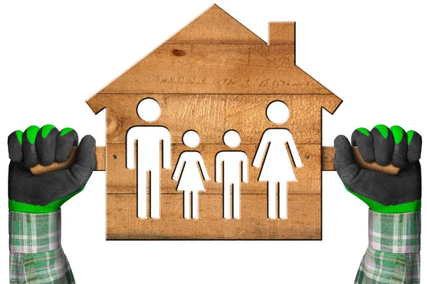 Bir aile ile ahşap Model ev