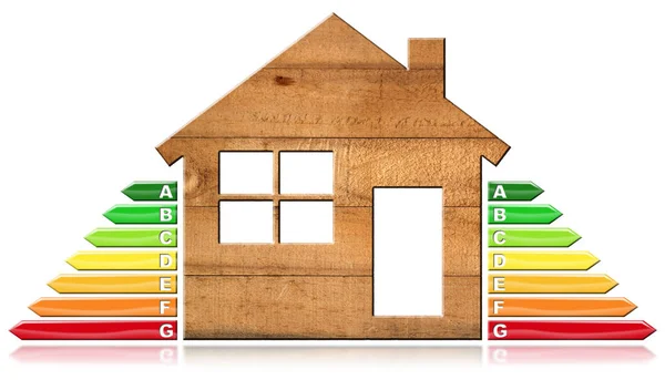 Energy Efficiency - Wooden House — Stock Photo, Image