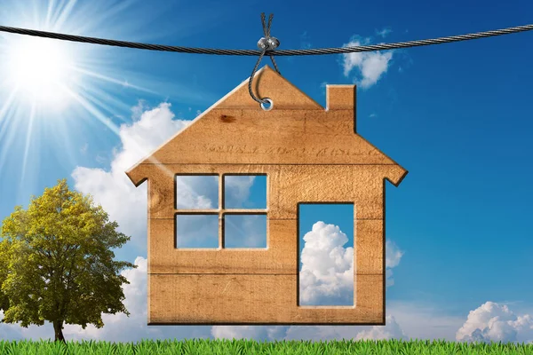 Concetto di casa ecologica - Modello in legno — Foto Stock