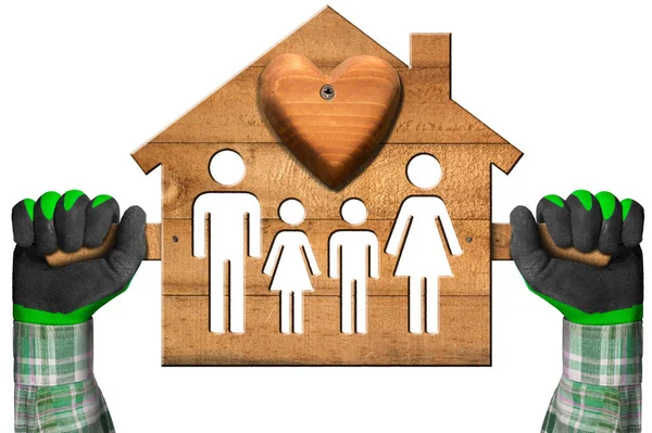 Aile ve kalp modeli ev