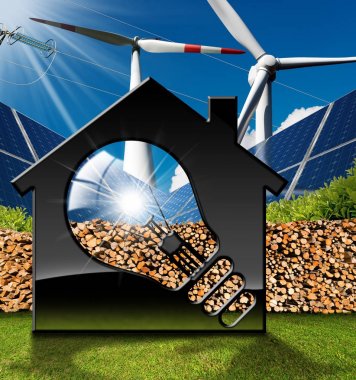 Ampul ve yenilenebilir kaynakları ile ev