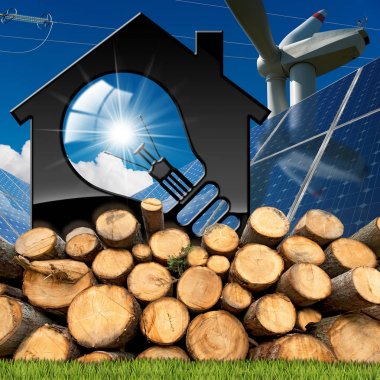 Ampul ve yenilenebilir kaynakları ile ev 