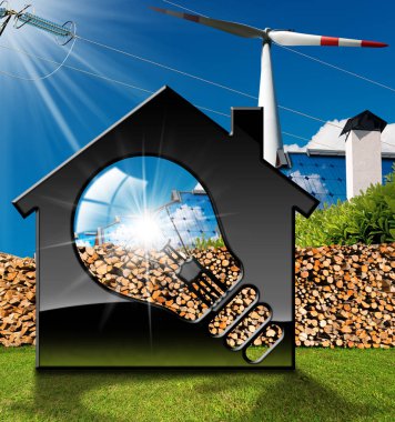 Ampul ve yenilenebilir kaynakları ile ev