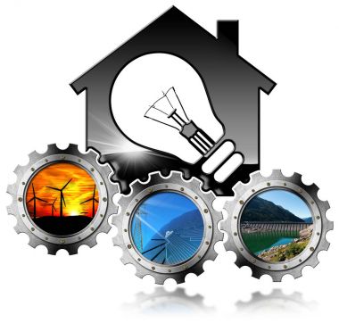 Yenilenebilir kaynaklar - ampul ile ev