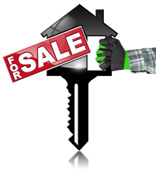 House Model with Key - For Sale — Stock Photo, Image