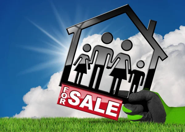 Symbol of a Model House For Sale — Stock Photo, Image