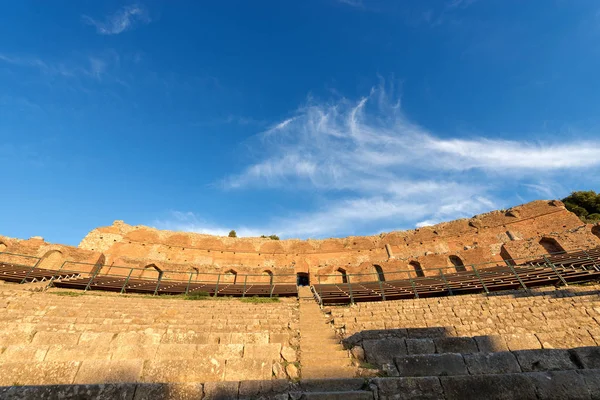 Grecki Teatr rzymski w Taormina - Sycylia Włochy — Zdjęcie stockowe