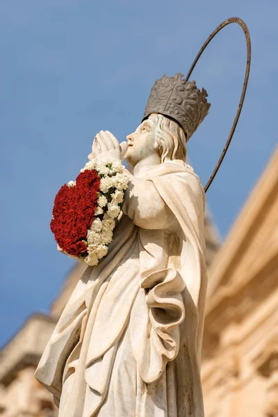 Najświętszej Maryi Panny z sercem kwiatów - Sycylia Włochy — Zdjęcie stockowe