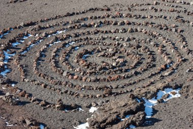 Spiral taş - Etna yanardağ krater