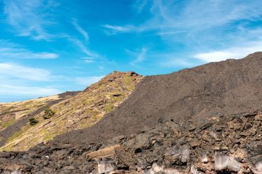 Sertleştirilmiş lav akışı - Etna yanardağı Sicilya İtalya