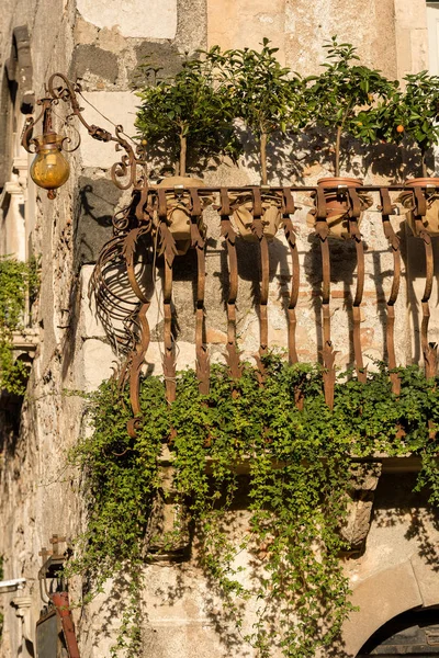 Typical Balcony - Taormina Town Sicily Italy Royalty Free Stock Images