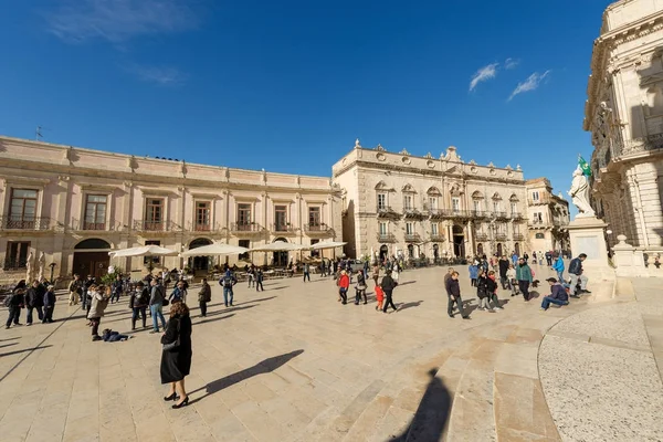 Piazza Duomo - Ortigia Siracusa Sicilia Italia — Foto Stock