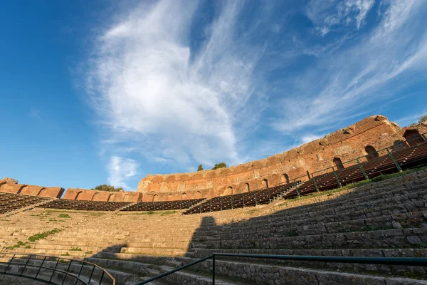 Teatro Romano Griego en Taormina - Sicilia Italia —  Fotos de Stock