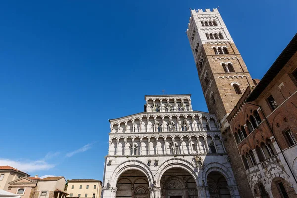 Lucca Italië - gevel van de kathedraal van San Martino — Stockfoto