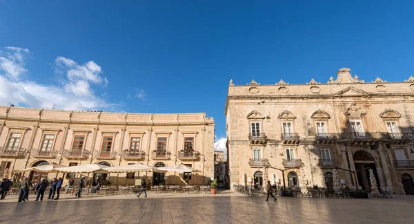 Η Ορτυγία Συρακούσες, Σικελία Ιταλία - Πλατεία του καθεδρικού ναού — Φωτογραφία Αρχείου