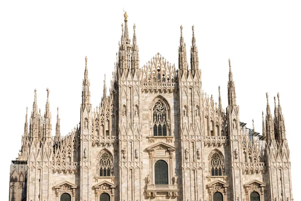 Duomo di Milano Lombardia Itália - Catedral de Milão isolada sobre branco — Fotografia de Stock