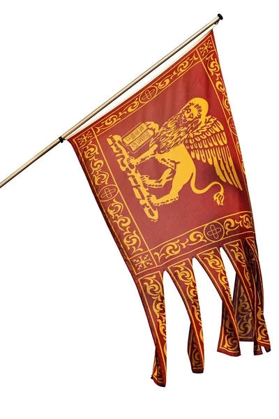 Flaga Wenecji i Wenecji Euganejskiej na białym tle - Włochy — Zdjęcie stockowe