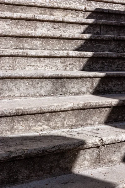 Extreme Nahaufnahme Einer Treppe Mit Alten Steinstufen Hintergrund — Stockfoto