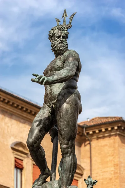 Closeup Bronze Statue Neptune 1566 Roman God Fountain Piazza Del — Stockfoto