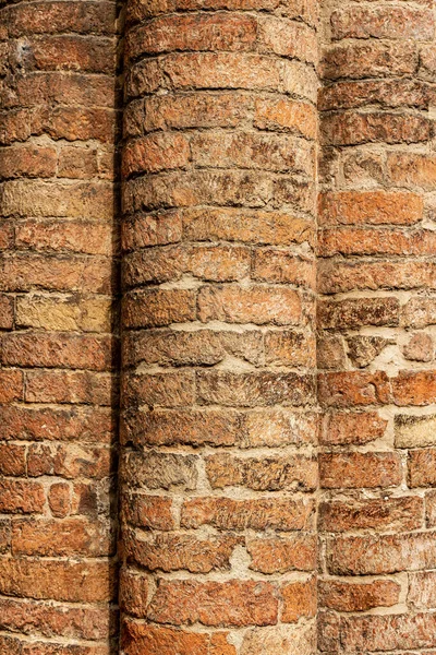 Ancient Brick Columns Basilica Santo Stefano Also Known Name Seven — Stock Photo, Image
