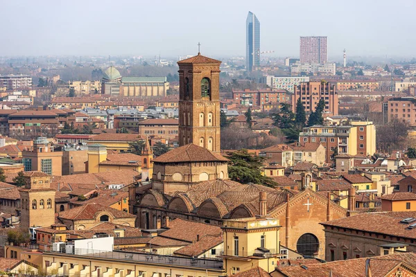 Cityscape Bologna Downtown Seen Bell Tower Metropolitan Cathedral San Pietro — Stock Photo, Image
