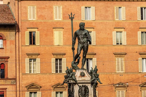 Estatua Bronce Neptuno 1566 Dios Romano Fuente Piazza Del Nettuno —  Fotos de Stock