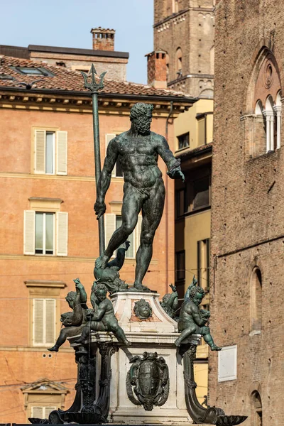 Bronzen Beeld Van Neptunus 1566 Romeinse God Fontein Piazza Del — Stockfoto