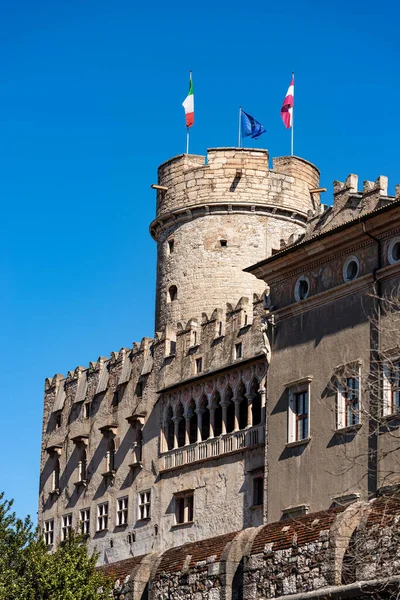 Castello Del Buonconsiglio Oder Castelvecchio Mit Dem Runden Turm Torre — Stockfoto