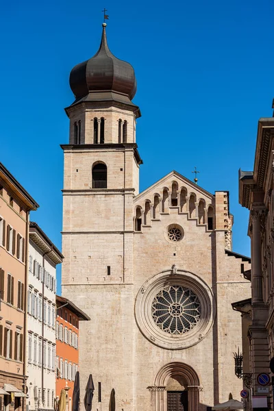 Facciata Della Cattedrale San Vigilio Duomo Trento 1212 1321 Con — Foto Stock