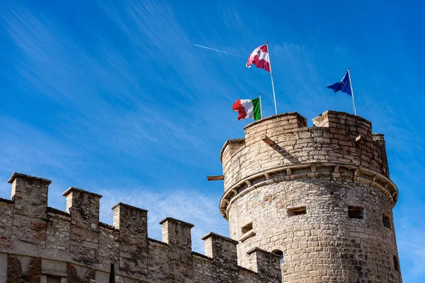 Castello Del Buonconsiglio Oder Castelvecchio Mit Dem Runden Turm Torre — Stockfoto