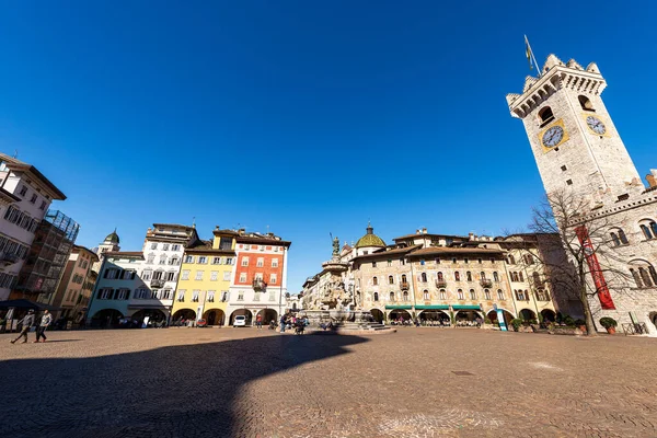 Trento Trentino Alto Adige Italy March 8Th 2020 Piazza Del — 스톡 사진