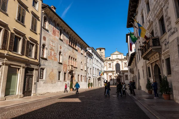 Trento Trentino Alto Adige Italia Marzo 2020 Palacio Geremia Estilo —  Fotos de Stock