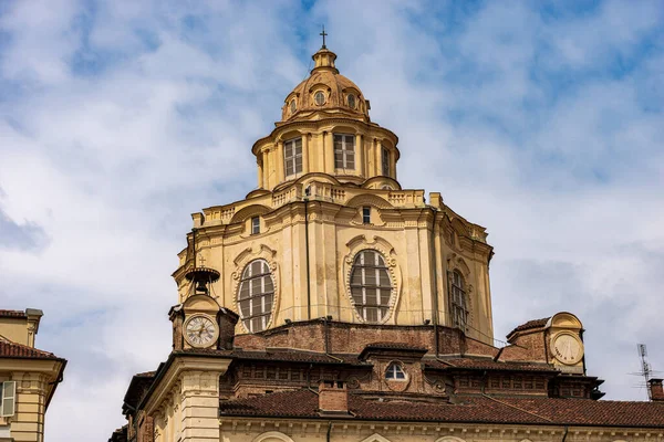 Echte Chiesa San Lorenzo Met Koepel Oude Kerk Barokke Stijl — Stockfoto