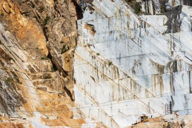 Closeup of one of the famous quarries of white Carrara marble in the Apuan Alps (Alpi Apuane), Tuscany, Italy, Europe clipart