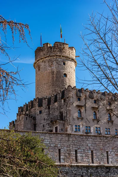 Castello Del Buonconsiglio Castelvecchio Met Ronde Toren Genaamd Torre Augusto — Stockfoto