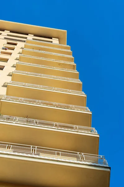 Closeup Facade Generic Residential Building Balconies Seen Liguria Italy Europe — Stock Photo, Image